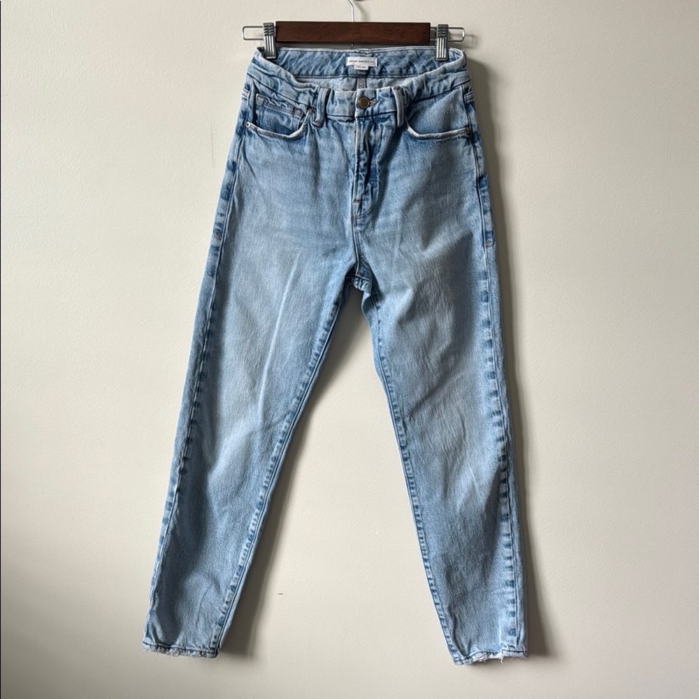 Good American High Rise Blue Jeans with Soft Finish